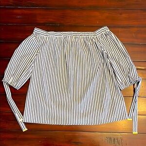 NWT Michael Kors Striped Off-Shoulder Blouse size M